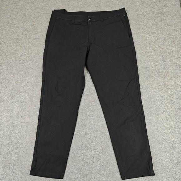 Lululemon Pants Mens 40 Black Slim Fit Stretch Khaki Chino Pockets Casual